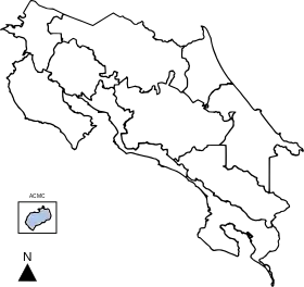 Ubicación del área en Costa Rica.