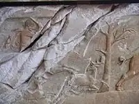 Escena de caza del gamo (detalle).