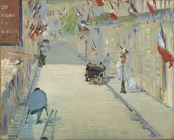 Edouard Manet: La Rue Mosnier aux drapeaux o le 30 juin 1878, Rue de Berne