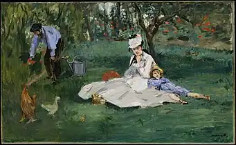 Édouard Manet, La familia de Monet en su jardín en Argenteuil, Museo Metropolitano de Arte.