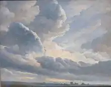 Estudio de nubes y puesta de sol cerca de Roma, de Simon Denis, ca. 1786-1801.