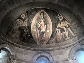 Fresco del ábside de la iglesia de Santa María de Cap d'Arán de Tredós, Maestro de Pedret, románico.