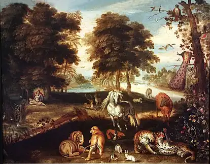 Paraíso terrenal siglo 17 después de Jan Brueghel el Viejo