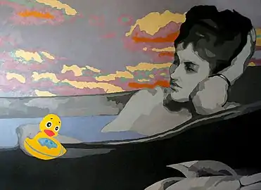 Baño de tina(2009), acrílico sobre lienzo.