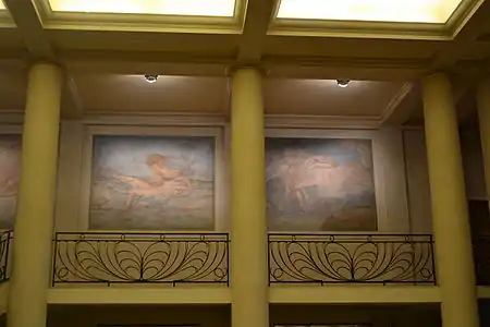 Decoración del vestíbulo del Teatro de los Campos Elíseos, con cuadros de Maurice Denis.