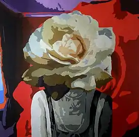 Rosa permanente(2012), acrílico sobre lienzo.