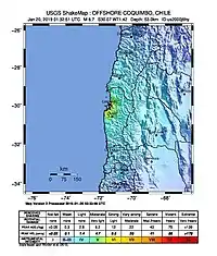 Terremoto M6.7 en Coquimbo, Chile. (19 de enero de 2019).