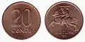 20 centas - emisión de 1991