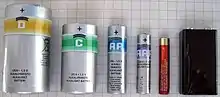 Pilas D, C, AA, AAA, AAAA y 9-volt.