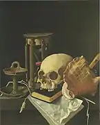 Vanitas con calavera y reloj de arena (1686), colección privada