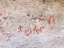Arte rupestre Parte derecha de Cueva de los monos Cucurpe Sonora