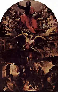 La caída de los ángeles rebeldes (1526-1530), de Domenico Beccafumi, San Niccolò del Carmine, Siena