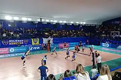 Boca enfrentando a San Lorenzo en el primer partido por las finales