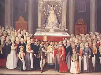 Interior de la basílica a comienzos del siglo&nbsp;XVII