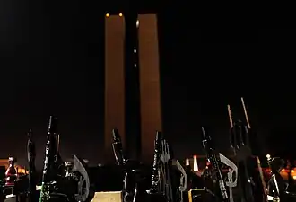 Praça dos Três Poderes, en Brasilia, a oscuras durante la Hora del Planeta 2011, una campaña internacional promovida por el Fondo Mundial para la Naturaleza para crear conciencia sobre el calentamiento y los problemas ambientales.