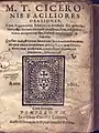Textos de Cicerón para escolares, volumen impreso por Labayen en Pamplona en 1609 por encargo de Hernando Espinal, "mercader de libros" en Pamplona