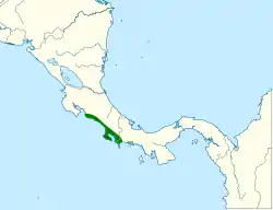 Distribución geográfica del cotinga piquiamarillo.