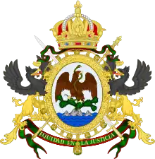Escudo de armas del Segundo Imperio mexicano (1864).
