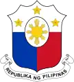 Variante del escudo de armas de las Filipinas. Versión aprobada por el Congreso en 1998 pendiente de referéndum.