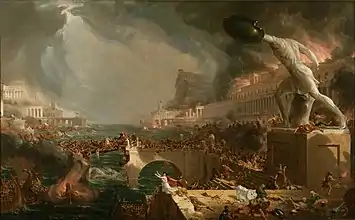 The Course of Empire Destruction 1836 óleo de Thomas Cole.
