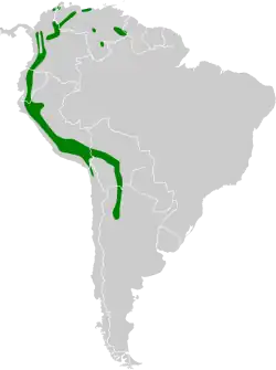 Distribución geográfica del colibrí rutilante.
