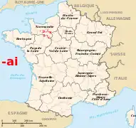 Terminaciones en -ai. En el departamento de Orne, las -ay han derivado en -ai por decisión del Consejo General. Obernai y Niedernai en Alsàcia no son nombres en -acum