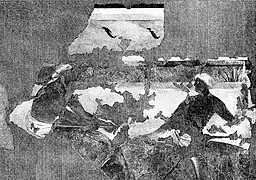 Dibujo de una pintura del monte Khajeh, Ghahga-Shahr