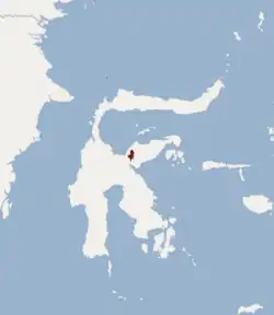 Distribución en la isla de Célebes