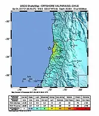 Terremoto M6.9 in offshore Valparaíso, Chile. (24 de abril de 2017).