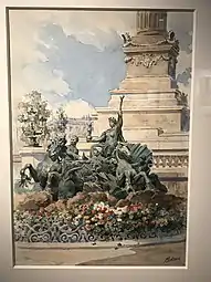 Mariano Pedrero "El Arte en Burdeos", acuarela (1915).