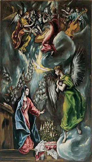 La Anunciación, de El Greco, c. 1596-1600.