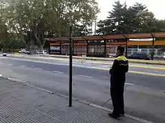 Lo que quedaba de la parada de la línea 78