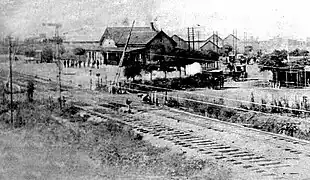 La estación en construcción