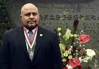 Conmemorando a la Expedición astronómica mexicana de 1874 a Japón como miembro de la SMGYE.