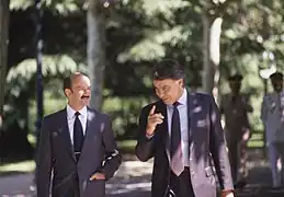 El presidente Carlos Salinas de Gortari con el presidente Felipe González en Madrid, 1989.