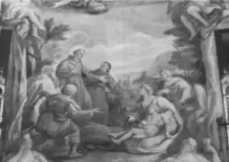 Fig. 33. Milagro de la curación de un muchacho tullido. Fuente: Gutiérrez Pastor y Arranz Otero, p. 227.