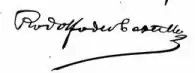 Firma de Rodolfo del Castillo y Quartiellers. Archivo del Senado