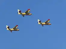 Formación de hidroaviones de extinción de incendios.
