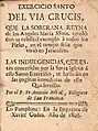 Viacrucis. Ofrece una portada abigarrada, barroca, al gusto de las publicaciones piadosas (1806)