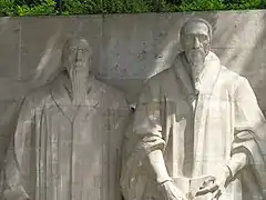 Guillaume Farel y Juan Calvino.