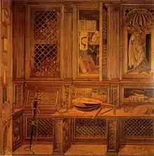 Studiolo de Federico de Montefeltro en Urbino, atribuido a distintos artistas, 1473-1476.