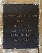 Lápida de Albert Mansbridge