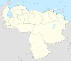 Distribución geográfica del tororoí de Táchira.