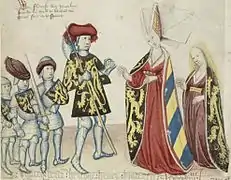 Adelaida con su marido y sus cuatro hijos, por Jan van Boendale.