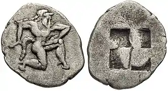 Moneda arcaica de Tasos. Ca. 500-463&nbsp;a.&nbsp;C.