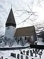 Imagen de la iglesia con nieve