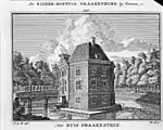 El castillo de Drakensteyn en Lage Vuursche según un grabado de 1747