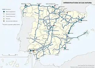 Infraestructuras de gas natural en 2016