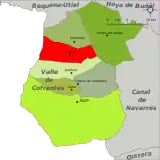 Localización de Jalance respecto a la comarca del Valle de Ayora-Cofrentes