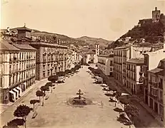 Vista de Plaza Nueva tomada por José García Ayola hacia 1885